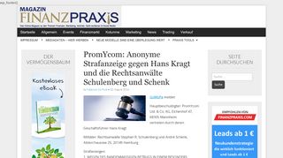 
                            9. PromYcom: Anonyme Strafanzeige gegen Hans Kragt und die ...