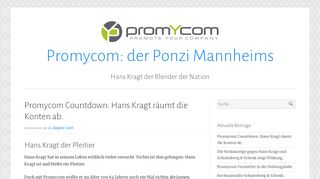 
                            1. Promycom: der Ponzi Mannheims – Hans Kragt der Blender der Nation