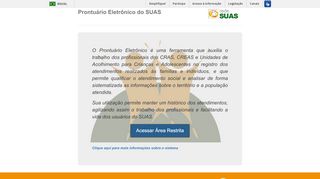
                            5. Prontuário Eletrônico do SUAS - SNAS/MDSA - Sistemas