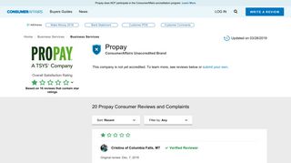 
                            10. Propay | Reviews • Complaints • Ratings | ConsumerAffairs