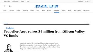 
                            13. Propeller Aero raises $4 million from Silicon Valley VC funds