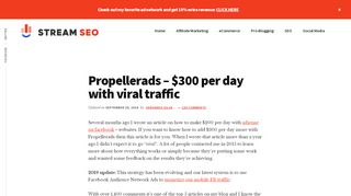
                            7. Propellerads - $300 per day with viral traffic - Stream SEO