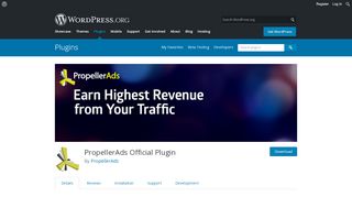 
                            11. PropellerAds Official Plugin | WordPress.org