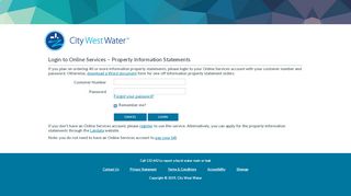 
                            9. Property Information Statement - City West Water