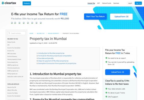 
                            4. Property tax in Mumbai - Pay BMC Property Tax Online - ClearTax