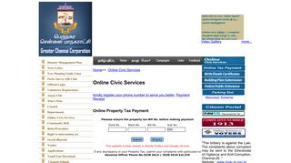 
                            8. Property Tax Online Payment - Chennai Corporation