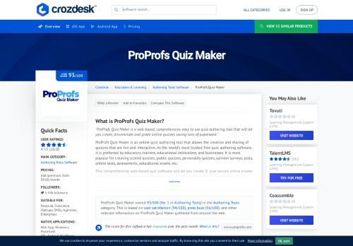 
                            8. ProProfs Quiz Maker Reviews, Pricing and Alternatives | Crozdesk