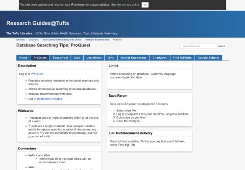 
                            10. ProQuest - Database Searching Tips - LibGuides at Tufts University