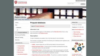 
                            10. Proquest databases — University of Leicester