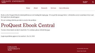 
                            12. Proquest Ebook Central login problems - Now resolved | ...