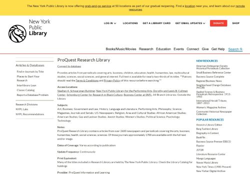 
                            8. ProQuest Research Library | The New York Public Library