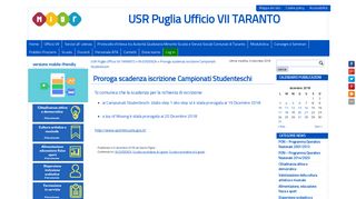 
                            10. Proroga scadenza iscrizione Campionati Studenteschi – USR Puglia ...