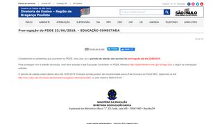 
                            11. Prorrogação do PDDE 22/06/2018. – EDUCAÇÃO CONECTADA ...