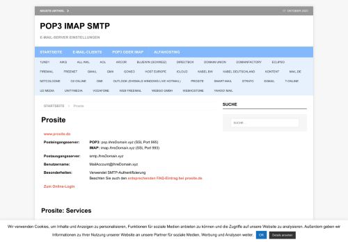 
                            5. Prosite - POP3 IMAP SMTP
