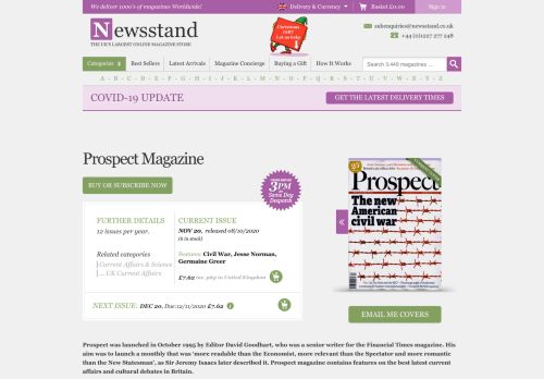 
                            6. Prospect Magazine Subscription | Buy at Newsstand.co.uk | UK ...