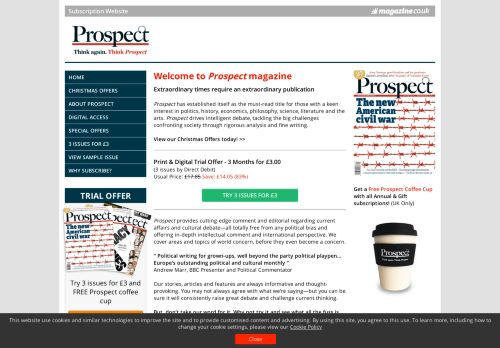 
                            2. Prospect Magazine: Subscription Website