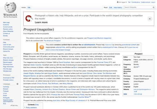 
                            11. Prospect (magazine) - Wikipedia