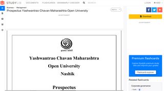 
                            9. Prospectus Yashwantrao Chavan Maharashtra Open University