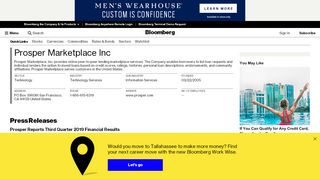 
                            9. Prosper Marketplace Inc: Company Profile - Bloomberg
