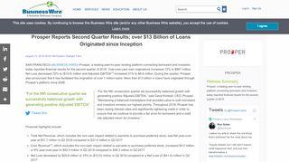 
                            13. Prosper Reports Second Quarter Results; over $13 Billion ...
