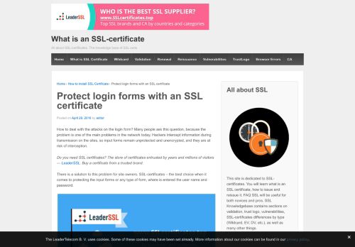 
                            5. Protect login forms with an SSL certificate | What is an SSL-certificate