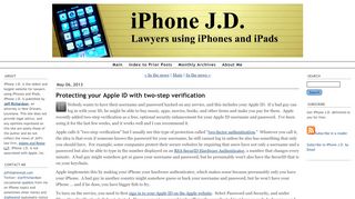 
                            7. Protecting your Apple ID with two-step verification - iPhone J.D.