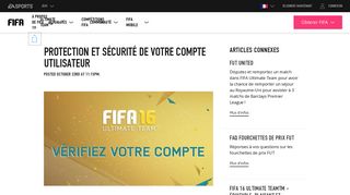 
                            2. Protection et sécurité de votre compte utilisateur - EA Sports