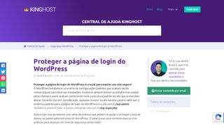 
                            3. Proteger a página de login do WordPress - Central de Ajuda KingHost