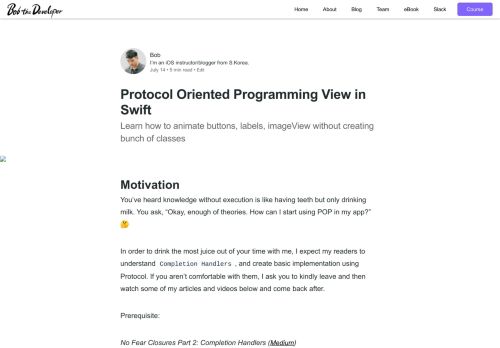 
                            11. Protocol Oriented Programming View in Swift - Bob the Developer