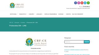 
                            11. Protocolos ON – LINE | CRF-CE Conselho Regional de Farmácia do ...