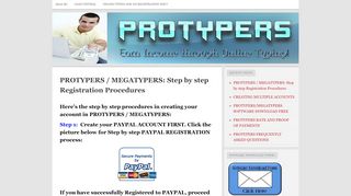 
                            11. PROTYPERS / MEGATYPERS: Step by step Registration Procedures