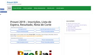 
                            7. Prouni 2019 - Inscrições, Lista de Espera, Resultado, Nota de Corte