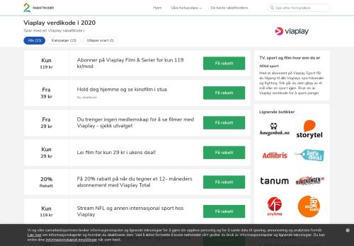 
                            6. Prøv Viaplay gratis - Rabattkoder - Tv2