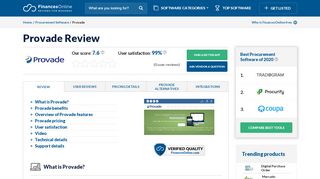 
                            9. Provade Reviews: Overview, Pricing and Feaures