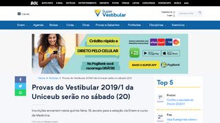 
                            11. Provas do Vestibular 2019/1 da Uniceub serão no sábado (20)