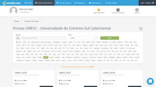 
                            12. Provas UNESC - Universidade do Extremo Sul Catarinense - Estuda ...