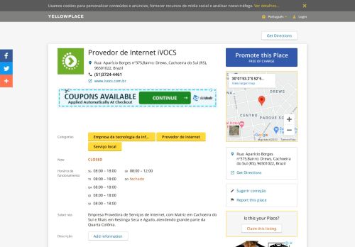 
                            8. Provedor de Internet iVOCS - Cachoeira do Sul, Brasil - Yellow.Place