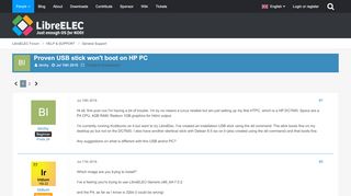 
                            8. Proven USB stick won't boot on HP PC - General Support - LibreELEC ...