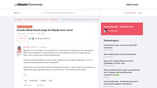 
                            9. Provide official Deezer plugin for Mopidy music server | Deezer ...
