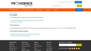 
                            7. Providence Healthcare :: For Staff
