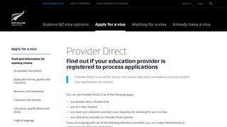 
                            11. Provider Direct | Immigration New Zealand