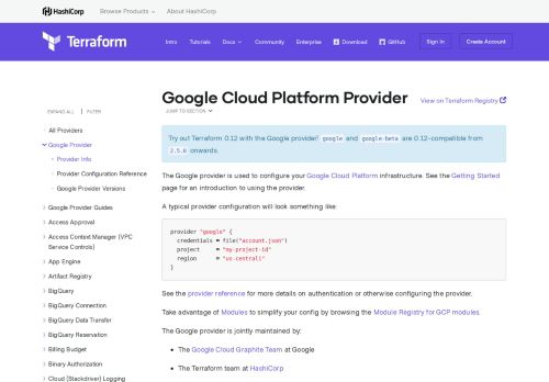 
                            5. Provider: Google Cloud Platform - Terraform by HashiCorp