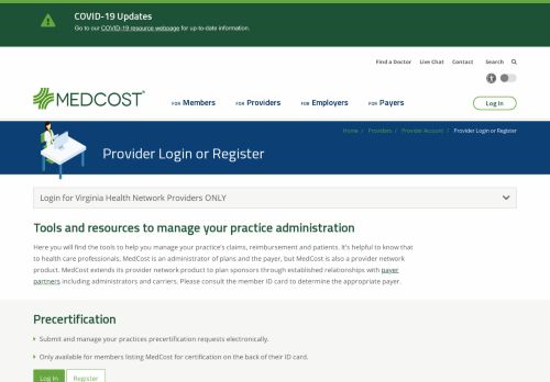 
                            13. Provider Log In Or Register | MedCost