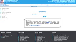 
                            8. Provider Login - MDIndia