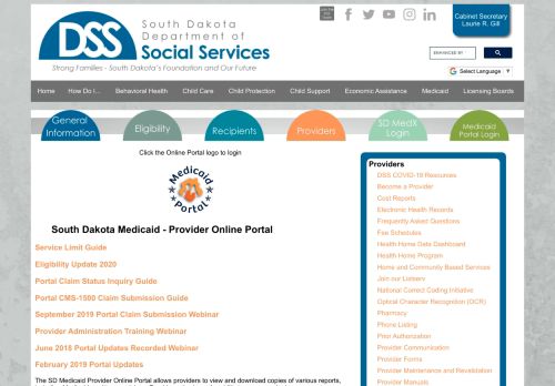 
                            6. Provider Online Portal - South Dakota Department of Social Services