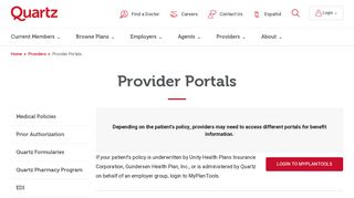 
                            8. Provider Portals | Quartz