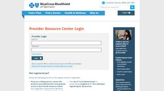 
                            12. Provider Resource Center Login : Blue Cross Blue Shield Vermont