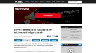 
                            3. Provider schränken die Funktionen der Fritzbox per Konfiguration ein ...