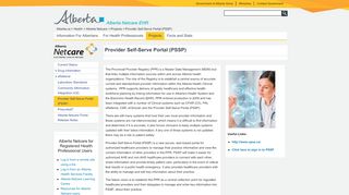 
                            11. Provider Self-Serve Portal (PSSP) - Alberta Netcare