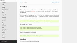 
                            8. Providers — django-allauth 0.32.0 documentation
